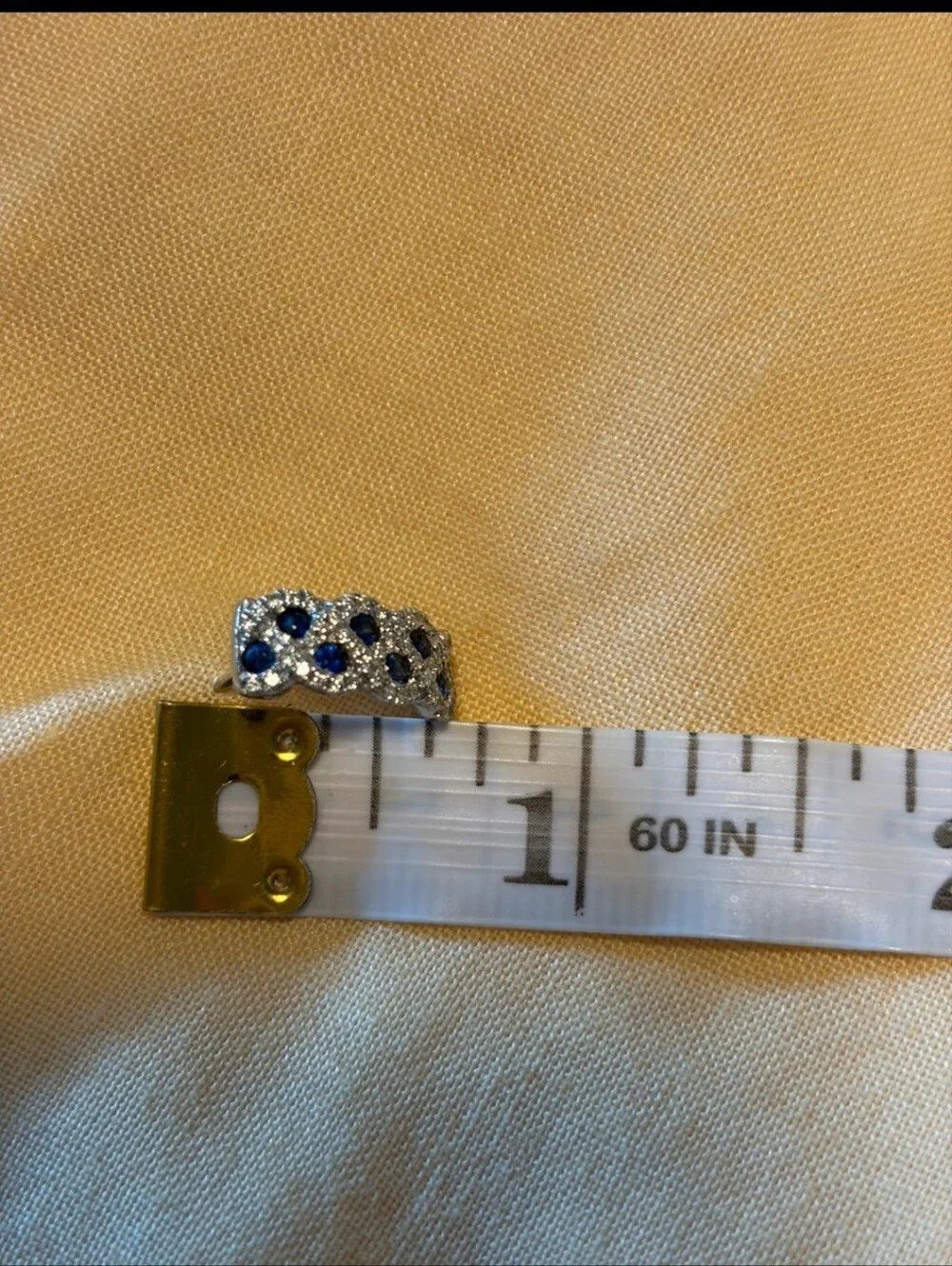 Solid 14k White Gold With Genuine Natural Diamonds And Natural Sapphire Earrings
